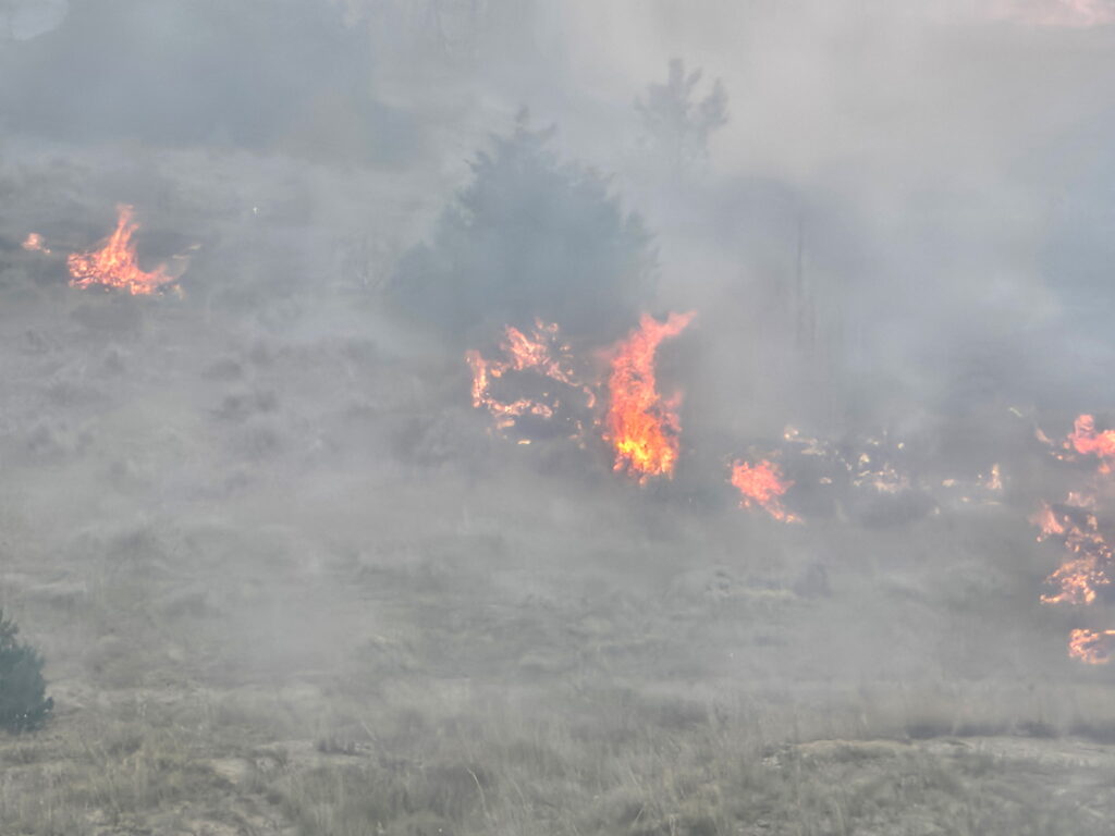 Smoky rangeland fire